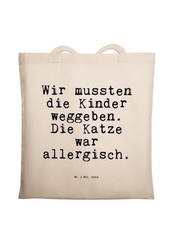 Mr. & Mrs. Panda Tote Bag Wir mussten die Kinder... mit Spruch in Creme
