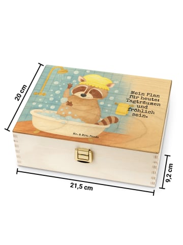 Mr. & Mrs. Panda Teebox Waschbär Design mit Spruch in Weiß