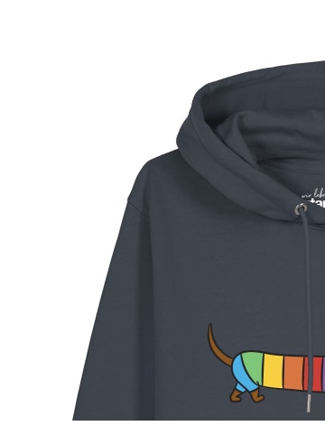 wat? Apparel Sweatshirt Regenbogen Dackel in India Ink Grey