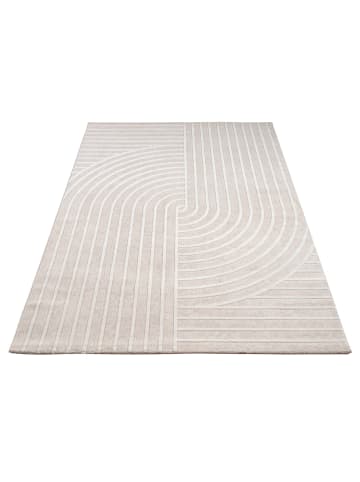 KADIMA DESIGN Teppich Kurzflor Abstrakt Wohnzimmer in Creme
