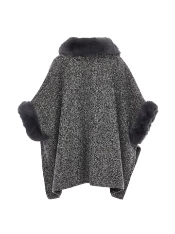 osha Damen Poncho in Dunkelgrau