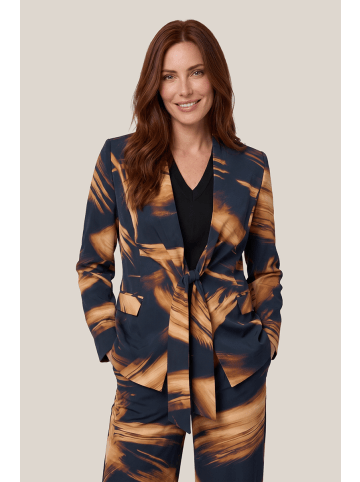 Mart Visser Hannah Blazer mit Print, Schwarz/Gold