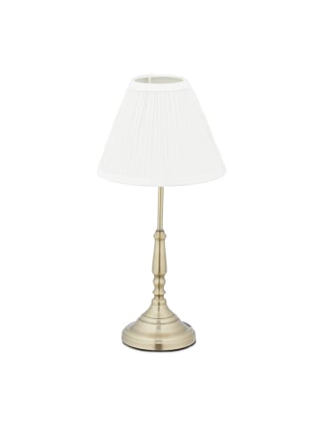 relaxdays Tischlampe in Weiß/Gold