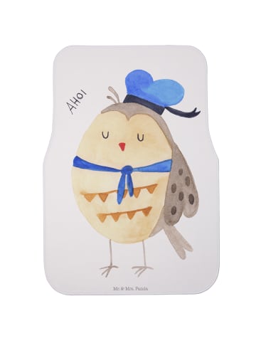 Mr. & Mrs. Panda Auto Fußmatte Eule Matrose ohne Spruch in Weiß