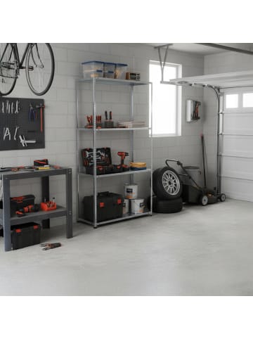 relaxdays 2 x Lagerregal in Silber - (B)75 x (H)145 x (T)30 cm