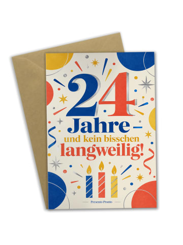 Mr. & Mrs. Panda Geburtstagskarte 24. Geburtstag Zahl fröhlich D... in Weiß