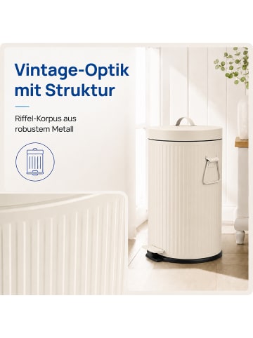 relaxdays Mülleimer in Beige - 20 Liter