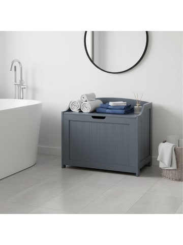 relaxdays Wäschetruhe in Grau - (B)56 x (H)53 x (T)36 cm