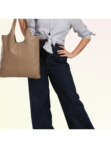Toscanto Toscanto Shopper Leder taupe, beige ca. 37cm