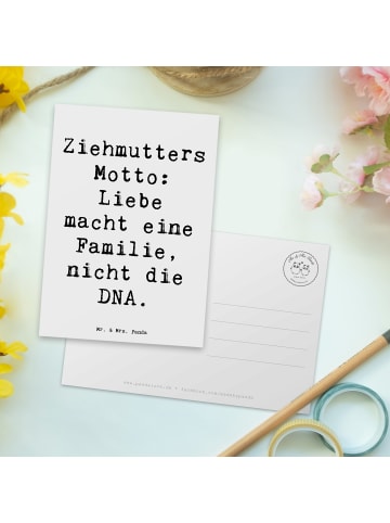 Mr. & Mrs. Panda Postkarte Ziehmutter Liebe mit Spruch in Weiß