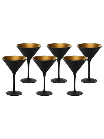 Stölzle 6er Set Cocktailschalen Elements 240 ml in Schwarz-Gold