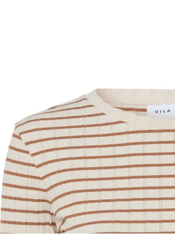 Vila Langarmshirt VIAmeline in ecru braun - 0002