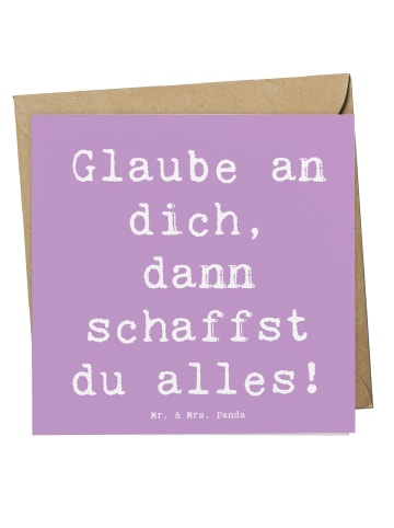 Mr. & Mrs. Panda Deluxe Karte Spruch Angst überwinden mit Spruch in Lavendeltraum