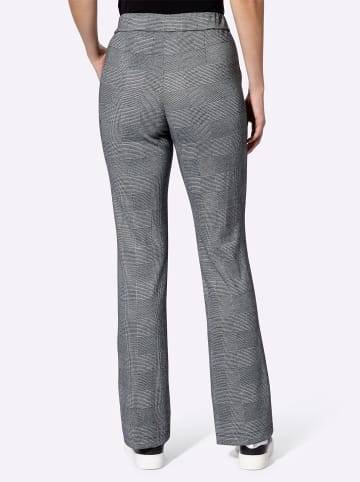 Heine Jersey-Hose in schwarz-ecru-kariert