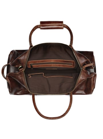 SID & VAIN Leder-Reisetasche Leder Weekender Unisex VANCOUVER in braun