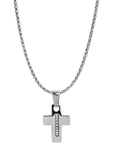 Adeliás Unisex Anhänger – Kreuz Kreuzanhänger aus Edelstahl in silber