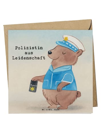 Mr. & Mrs. Panda Einladungskarte Polizistin Leidenschaft Design ... in Weiß