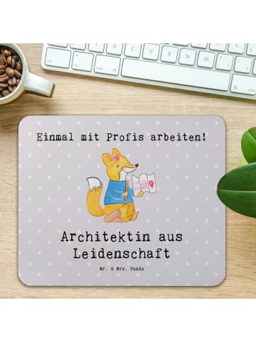 Mr. & Mrs. Panda Mouse Pad Architektin Leidenschaft mit Spruch in Grau Pastell