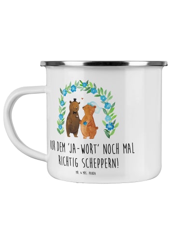 Mr. & Mrs. Panda Trinkbecher Polterabend Spaß mit Spruch in Transparent