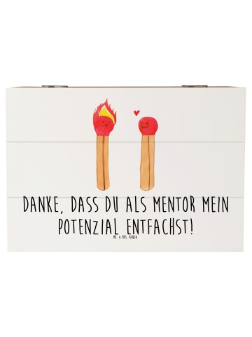 Mr. & Mrs. Panda Holzkiste Mentor Potenzial mit Spruch in Weiß