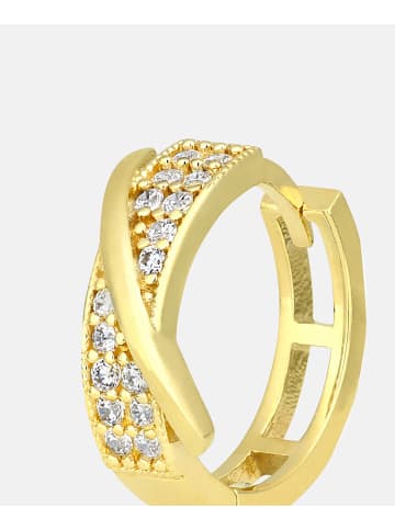 Vanlere Creolen aus 375 Gelbgold mit Zirkonia