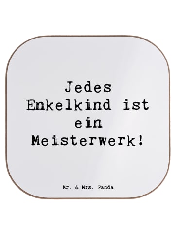 Mr. & Mrs. Panda Untersetzer Enkelkinder Meisterwerk mit Spruch in Weiß