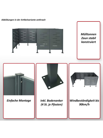MCW Mülltonnen-Zaun J55, Anthrazit
