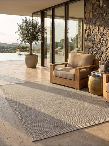 KADIMA DESIGN Teppich flachgewebt Uni flachgewebt pflegeleicht Wohnzimmer Flur in Beige