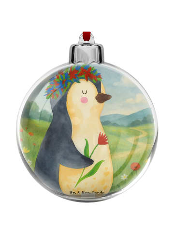 Mr. & Mrs. Panda weihnachtsanhänger Pinguin Blumen Design ohne S... in Weiß