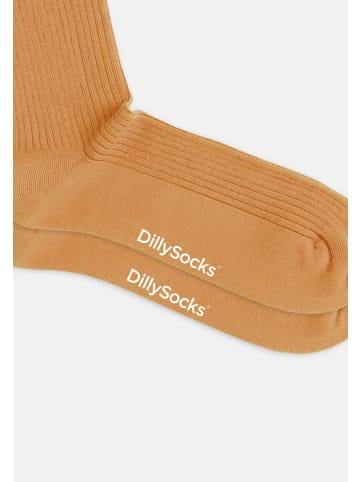 DillySocks 2er-Pack Socken Premium Ribbed Collection in Wine Red - Golden Yellow