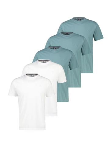 Lerros T-Shirt Basic in Petrol / weiß