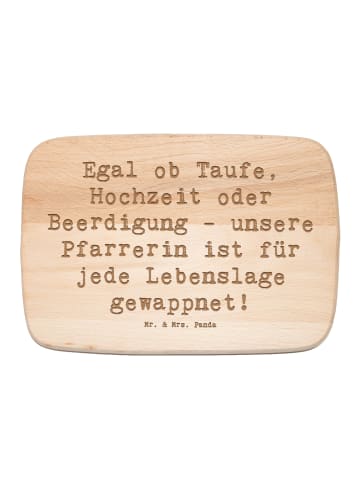 Mr. & Mrs. Panda Frühstücksbrettchen Holz Spruch Pfarrerin Immer... in Transparent