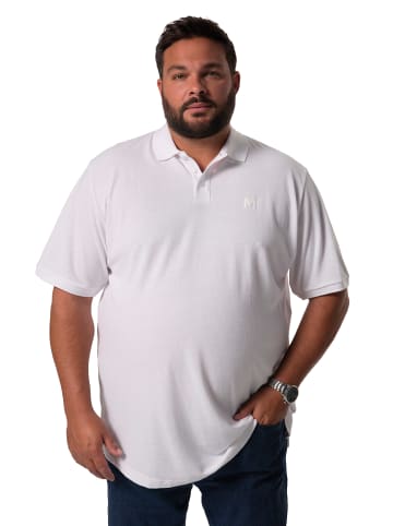 Men Plus Poloshirt in schneeweiß