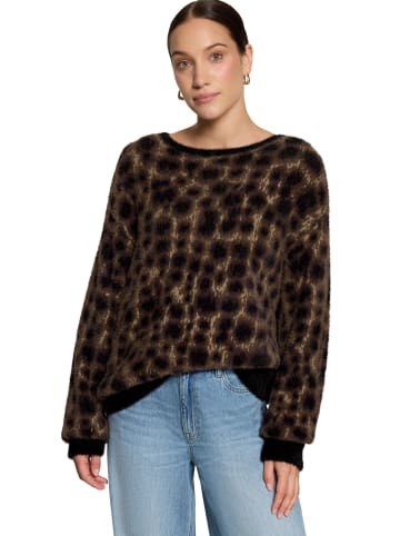 Zero  Strickpullover mit Jacquard in Patch Black/Brown