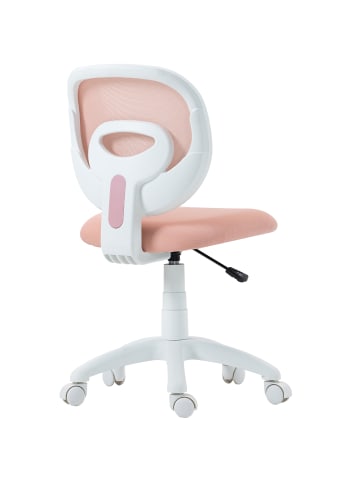 HOMCOM Bürostuhl-59,5L x 53B x 81-89H cm-Rosa