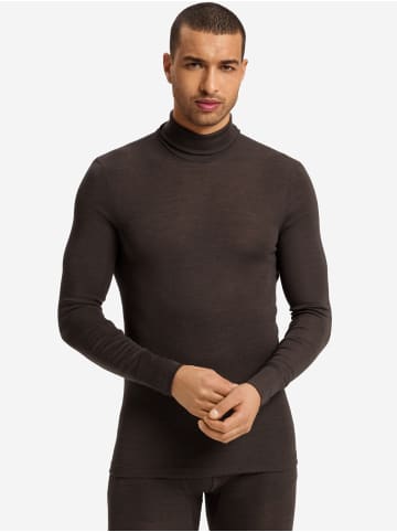 Hanro Rollkragenshirt Woolen Silk in earthy ink