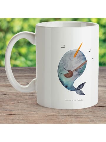 Mr. & Mrs. Panda Plastikbecher Narwal Gitarre ohne Spruch in Weiß