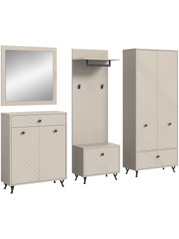 ebuy24 Garderobenmöbel Notes Beige 250 x 35 cm