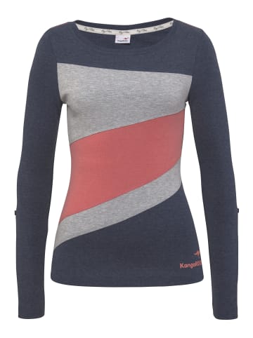 Kangaroos Longsleeve in marine-meliert-koralle