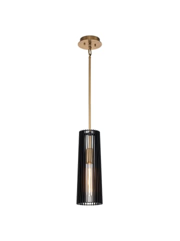 Licht-Erlebnisse Pendelleuchte Ø 15.2 x (T)58.5 cm in Messing Schwarz