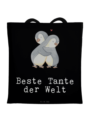 Mr. & Mrs. Panda Tragetasche Pinguin Beste Tante der Welt mit Sp... in Schwarz