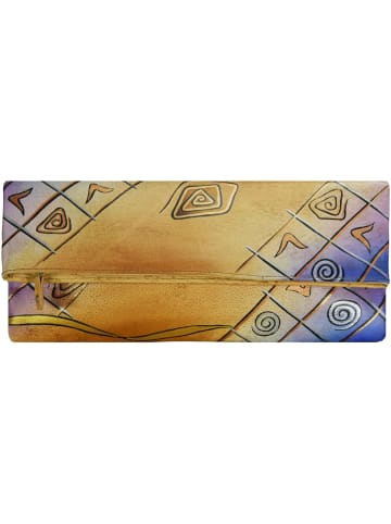 Greenland Nature Art+Craft Clutch Tasche I Leder 30 cm bunt