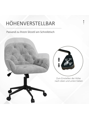 Vinsetto Bürosessel-60B x 61T x 81-91H cm-Hellgrau
