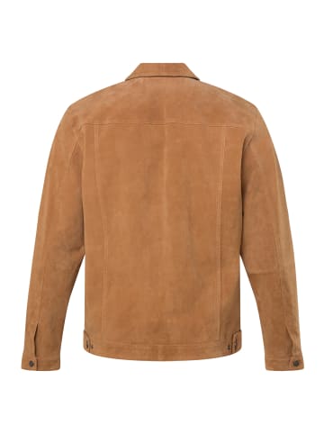 John F. Gee Lederjacke in tabakbraun