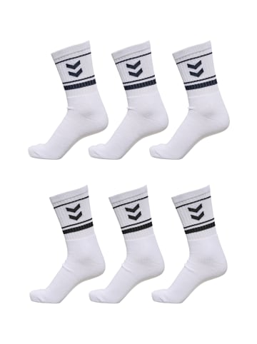 Hummel 6-er Set Sport Freizeit Basic Socken mit Logo in Weiß-Blau