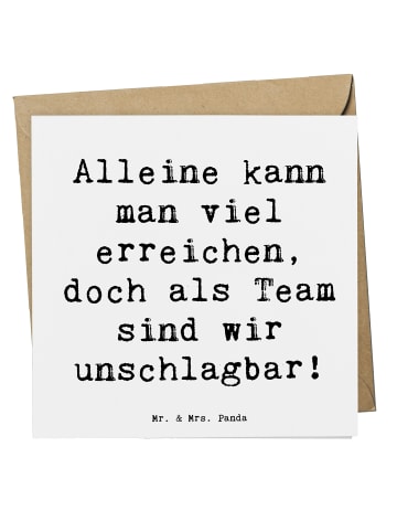 Mr. & Mrs. Panda Einladungskarte Spruch Im Team zuMenschmenarbeiten... in Weiß