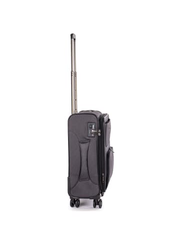 Stratic Bendigo Light + 4 Rollen Kabinentrolley 54 cm mit Dehnfalte black