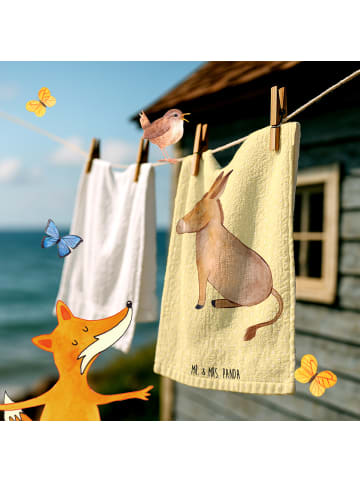 Mr. & Mrs. Panda Handtuch Klein Esel ohne Spruch in Gelb Pastell