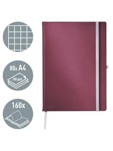 Leitz Notizbuch Style HC A4 kariert granat rot
