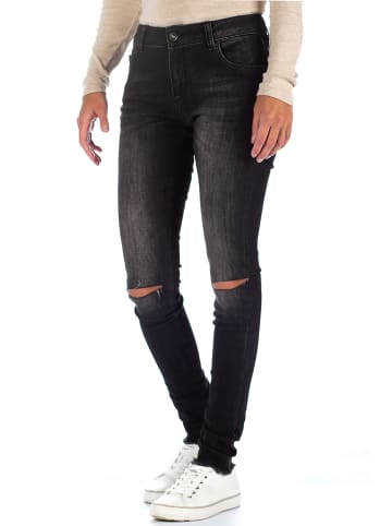 Cipo & Baxx Damen Slim Fit Jeans Stonewashed in Black